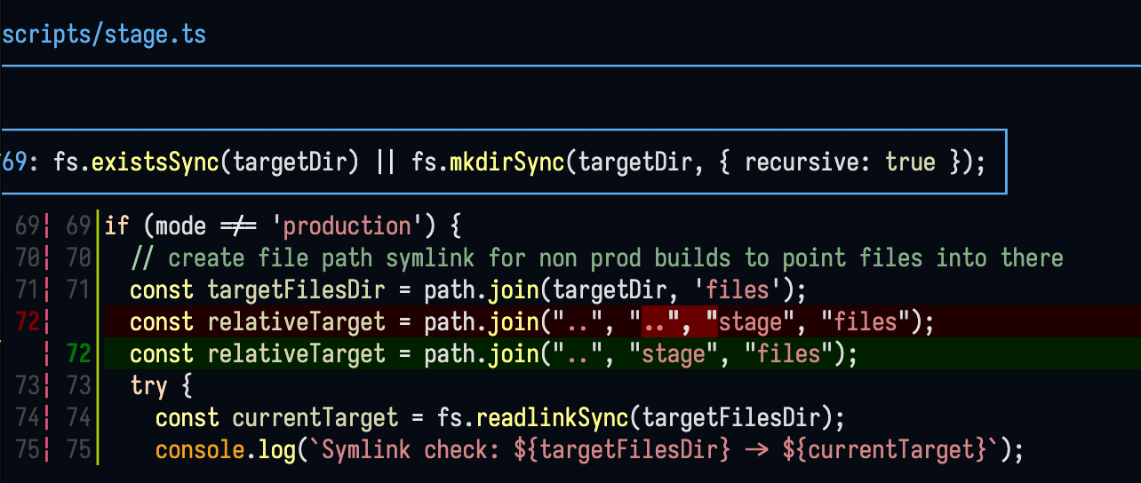 a code diff